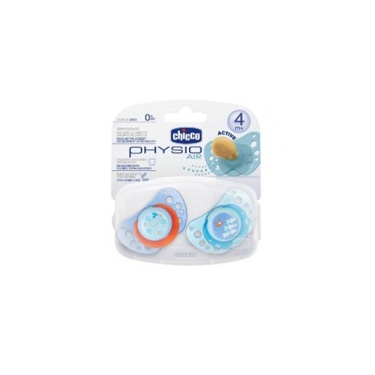 Chicco ™ pacio physio tetina de látex azul 4 meses + 2ds