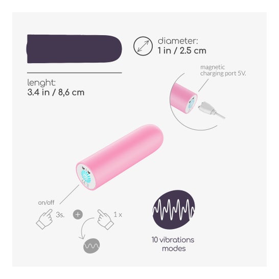 Crushious Quackers Bala Vibratória Recarregáv Usb Rosa 1 Unidade