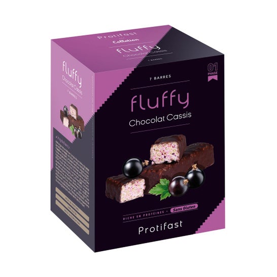 Protifast Fluffy Chocolate Groselha Preta Barras 7 Unidades