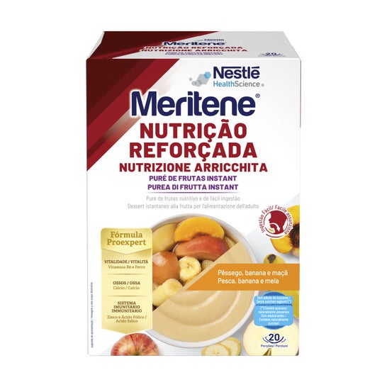Meritene Nutrição Reforçada Puré Pêssego, Banana e Maça Instant 700g