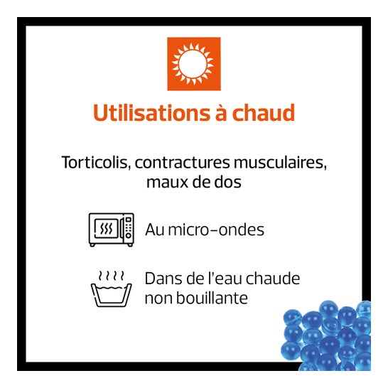 Actipoche Coussin Thermique Chaud/Froid Cervicales Et Trapèzes avec Microbilles 24x40cm
