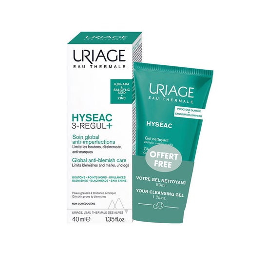 Uriage Hyseac 3 Regul+ 40ml + Hyseac Gel Limpiador 50ml Uriage Hyseac 3 Regul+ 40ml + Hyseac Gel Limpiador 50ml