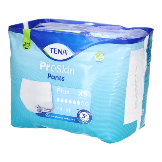Tena Proskin Calças Absorventes Plus 50-70 cm XS 14 unid.