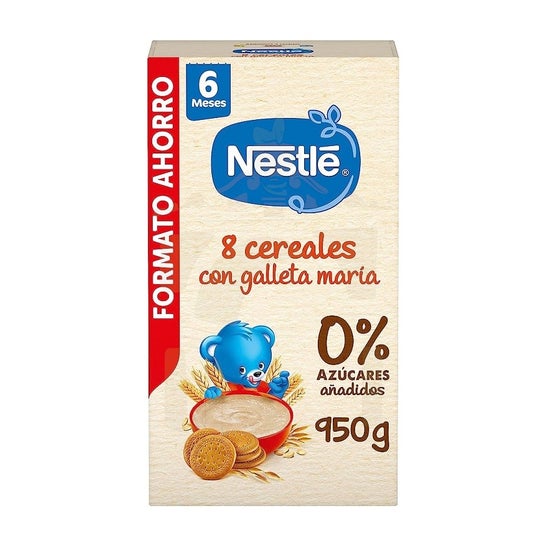 Nestlé Papa 8 Cereais Bolacha Maria 0% Açúcar Adicionado 950g