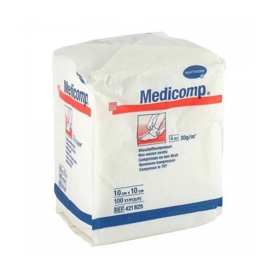 Medicomp Compressas Não Tecidas 10x10cm 100 Unidades