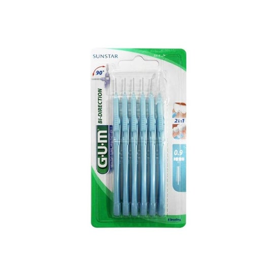 Gum Proxabrush Escova Interdental Bi-Direcional Cónica 90° 0,9mm 6 Unidades