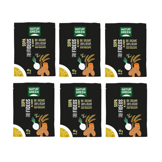 NaturGreen Pack Sopa de Massa Curry Eco 6x40g