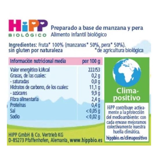 Hipp Tarro Manzana y Pera +4 Meses 125g Hipp Tarro Manzana y Pera +4 Meses 125g
