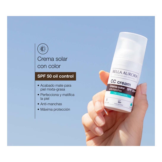 Bella Aurora CC Cream Oil Free Antimanchas SPF50 30ml
