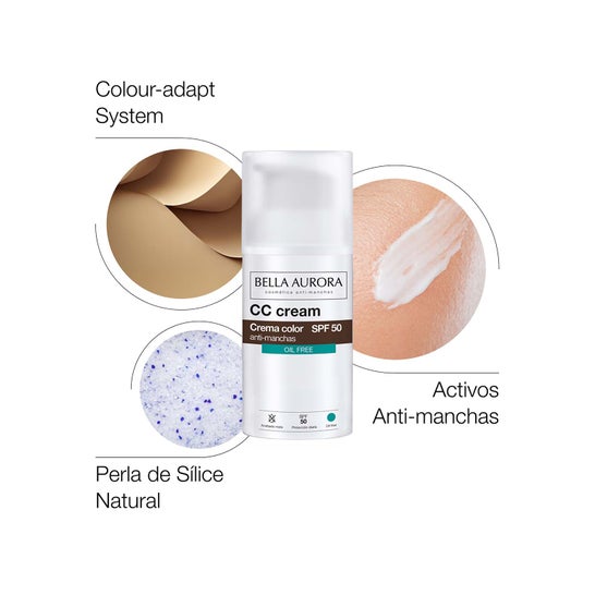 Bella Aurora CC Cream Oil Free Antimanchas SPF50 30ml