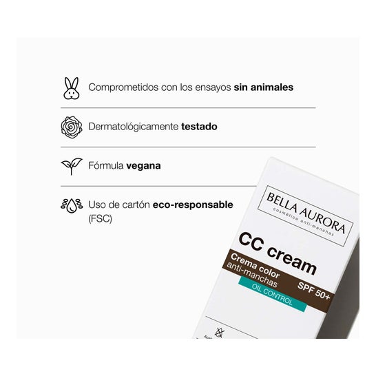 Bella Aurora CC Cream Oil Free Antimanchas SPF50 30ml