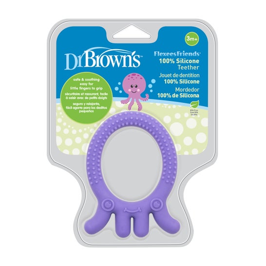 Dr. Polvo Marrom Teether Silicone Octopus Purpura 1pc