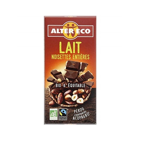 Alter Eco Leite Chocolate com Avelãs Integral Orgânico 100g