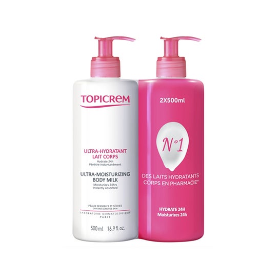 Topicrem Leite Ultra Hidratante para o Corpo 2x500ml Topicrem Leite Ultra Hidratante para o Corpo 2x500ml