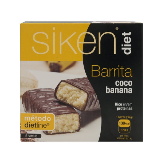 Siken Diet barrita sabor coco banana 5uds