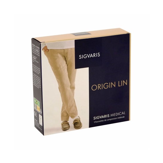 Sigvaris Origin Linen 2 Men's Socks LL Ecru 1 Pair