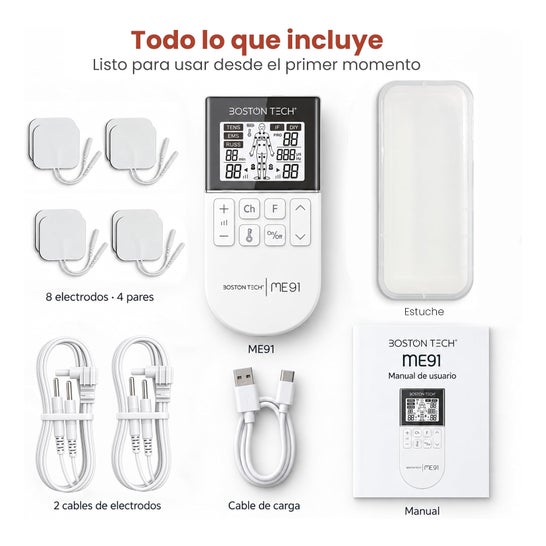 Boston Tech Eletroestimulador TENS EMS 5em1 Recarregável Azul