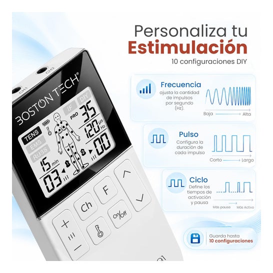 Boston Tech Eletroestimulador TENS EMS 5em1 Recarregável Azul