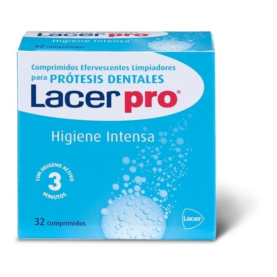 Lacer Protabs prótese dentária limpeza comprimidos 32uds