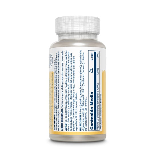 Solaray Super D3 100Mg 4000Ui 100 Pérolas