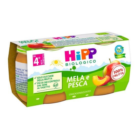 Hipp Homogenized Apple And Peach 2x80g