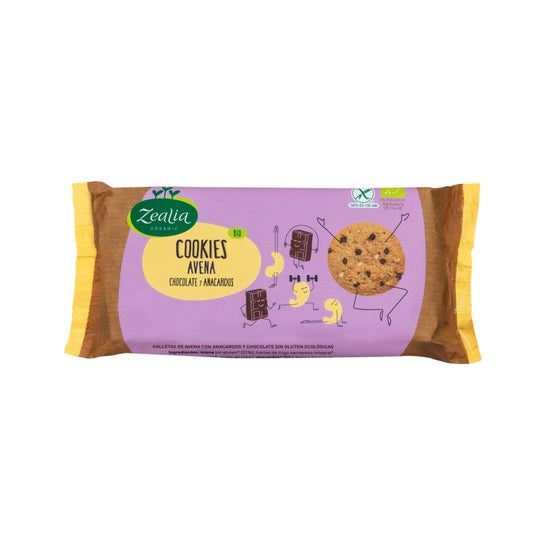 Zealia Cookies Aveia Chocolate Caju Bio 130 g