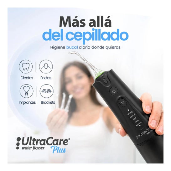 Irrigador Dental Portátil Aquapik UltraCare Plus 8 Pontas 5 Modos 300 ml (Negrol)