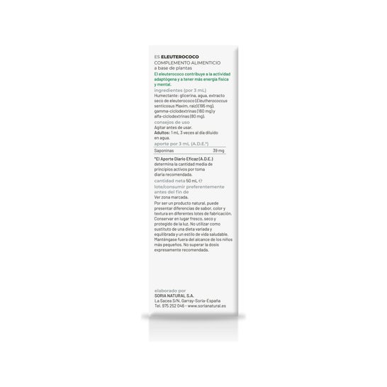 Extracto Eleuterococo Xxi 50ml Soria Nat