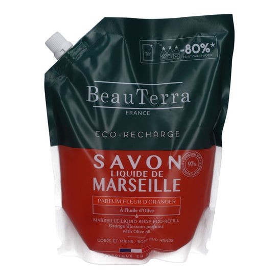 BeauTerra Sabonete Líquido Marselha Flor Laranjeira Eco Refil 900ml
