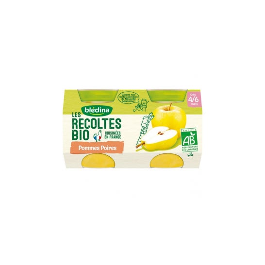 Bldina Les R colheitas Organic Apples-pears 4-6 meses 2x130g