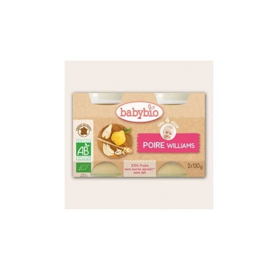 Babybio Organic Pear Jars em 4 meses 2x130g
