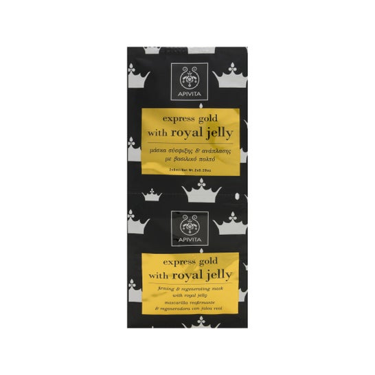 Apivita Express Gold endurecimento máscara geléia real 2udsX8ml