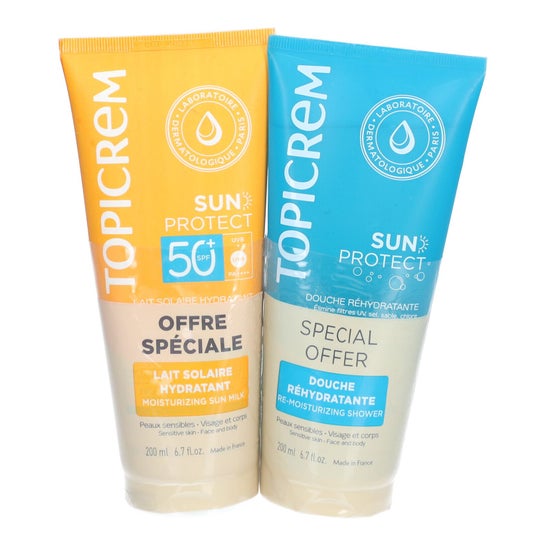 Topicrem Sun Protect Set Loção Solar Spf50+ 200ml + Gel Banho 200ml