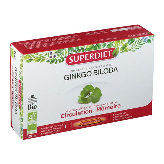 Super dieta  Ginkgo Biloba Orgânico 20 ampolas