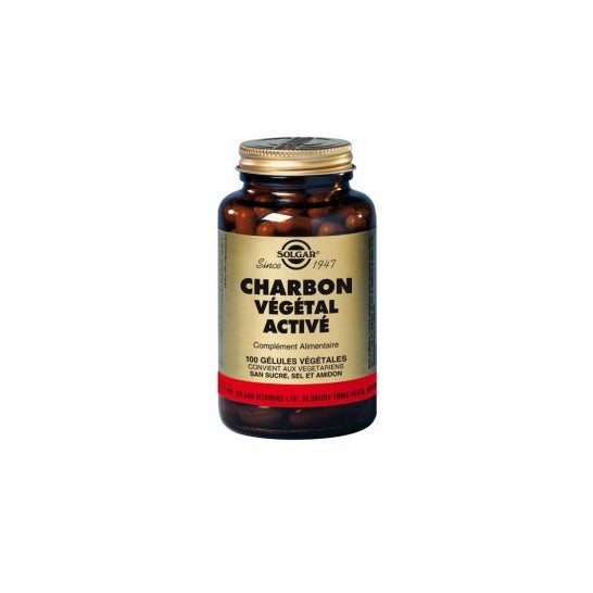 Cápsulas vegetais activadas com carbono Solgar 100cáps Cápsulas vegetais activadas com carbono Solgar 100cáps