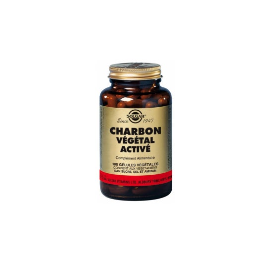 Cápsulas vegetais activadas com carbono Solgar 100cáps Cápsulas vegetais activadas com carbono Solgar 100cáps