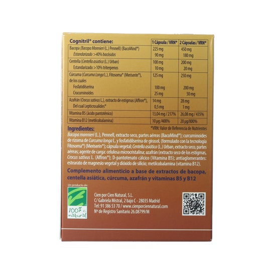 100% Natural Cognitril 60 cápsulas