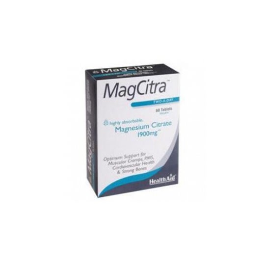 Health Aid Magcitra Citrato de Magnésio 1900mg 60 Comp.