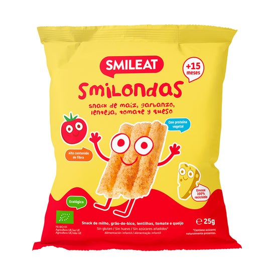 Smileat Smilondas Snack Ecológico de Tomate y Queso 25g