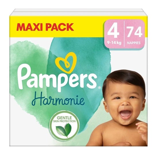 Pampers Fraldas Harmonie T4 9-14kg 74 Unidades