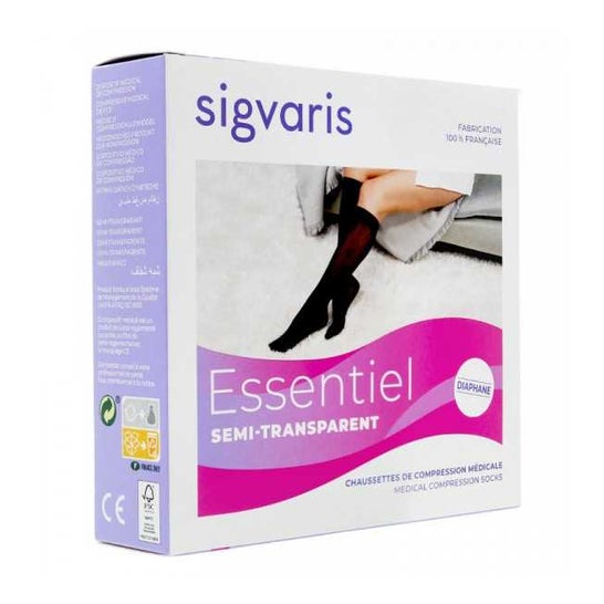 Sigvaris Essential Stockings 2 Autofix Semi-transparente PO Preto XXL 1 Par