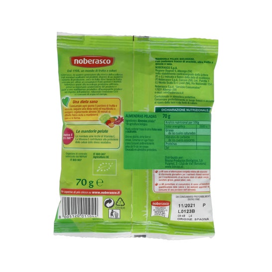 Noberasco Amêndoas Crutas Descascadas Bio 70g