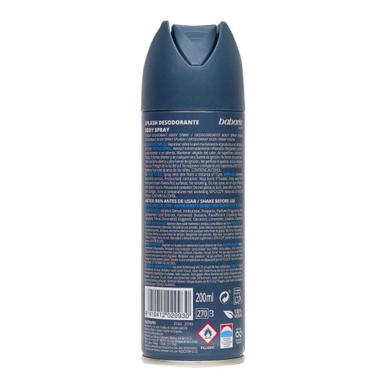 Babaria Deodorant Body Spray Splash Homens 200ml