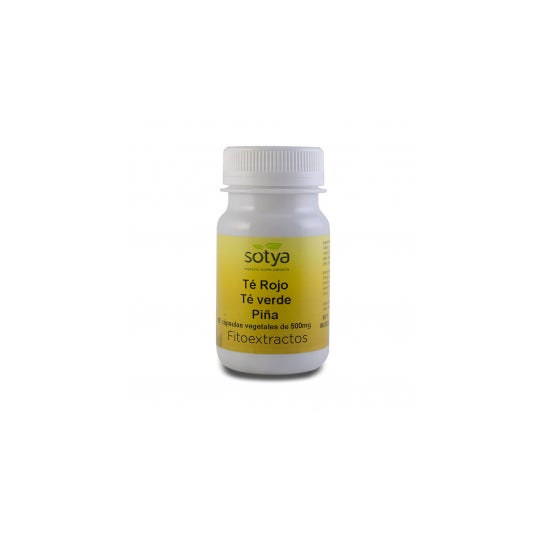 Sotya chá vermelho + chá verde + abacaxi 500mg 60cáps