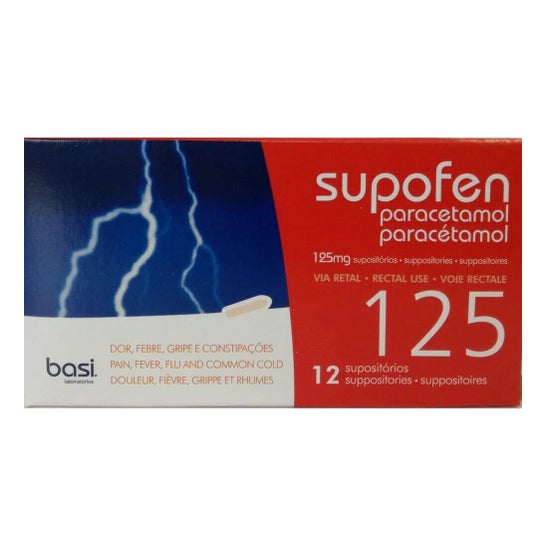Basi Supofen Paracetamol 125mg Supositórios 12 Unidades