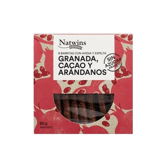 Natwins Barritas de Granada Cacao y Arandanos 80g