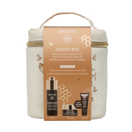 Apivita Pack Queen Bee Sérum + Crema Ligera 15Ml + Contorno 5Ml