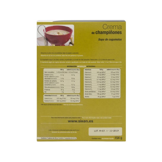 Siken Diet creme de cogumelos 7 saquetas