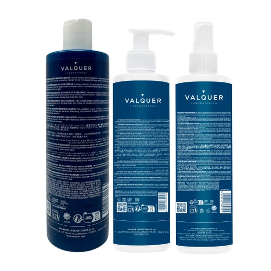 Valquer Pack Potenciador del Color y Brillo Champú + Mascarilla + Acondicionador