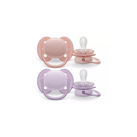Philips Avent Ultra Soft Chupeta 0-6M Rosa Lilás 2 Unidades Philips Avent Ultra Soft Chupeta 0-6M Rosa Lilás 2 Unidades
